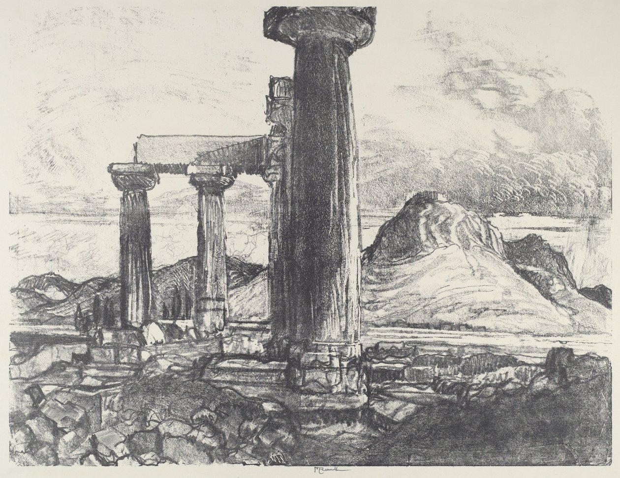 Acro, Korintti Korintista, 1913. tekijältä Joseph Pennell