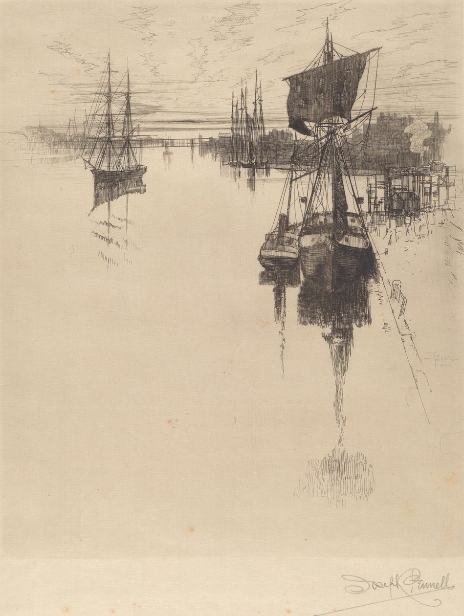 Chestnut St. Bridgen alla, Philadelphia, 1884. tekijältä Joseph Pennell
