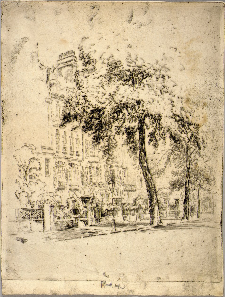 Big Tree-Cheyne Walk tekijältä Joseph Pennell