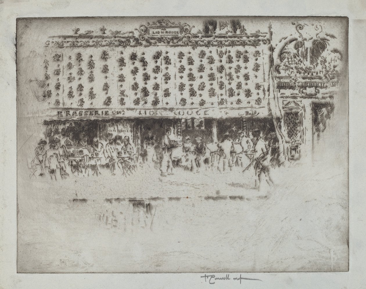 Brasserie, Au Lion Rouge tekijältä Joseph Pennell