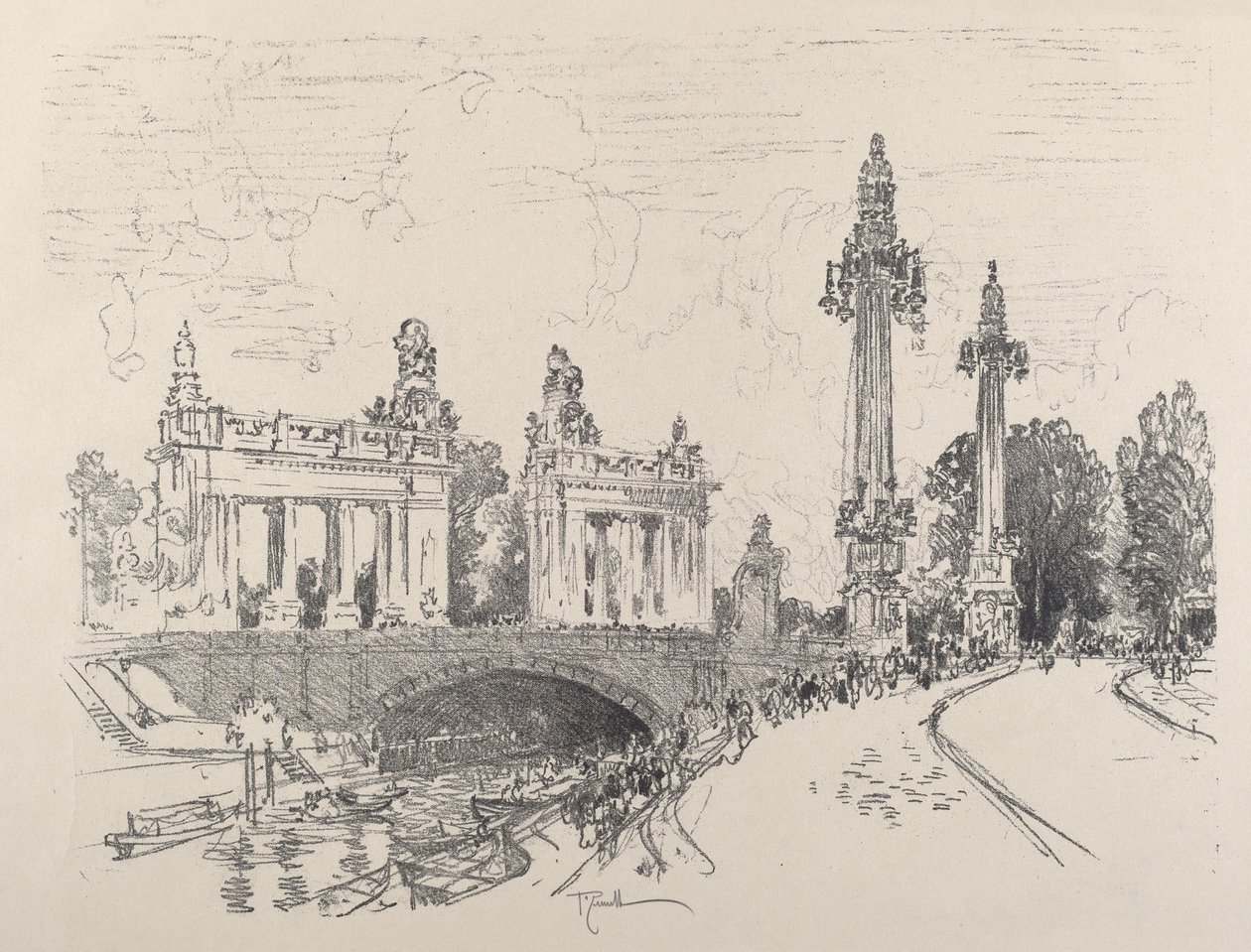 Charlottenburgin silta, 1921. tekijältä Joseph Pennell