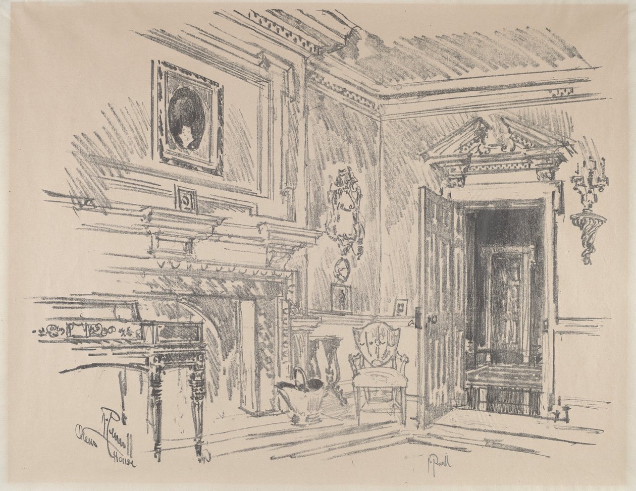 Piirustushuone Clivedenissä tekijältä Joseph Pennell