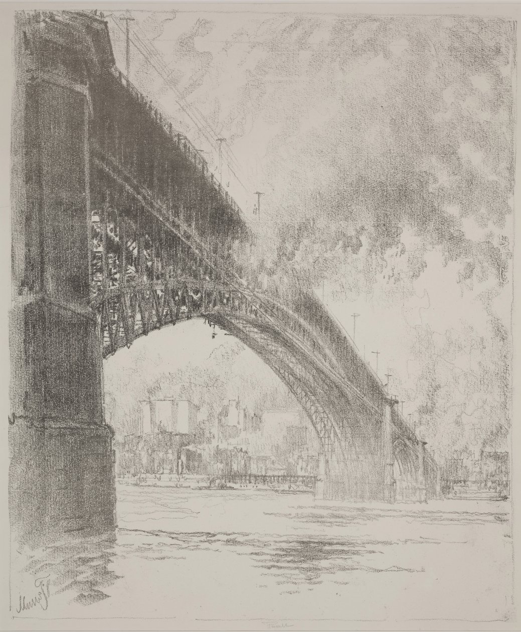 East Bridge, St Louis tekijältä Joseph Pennell