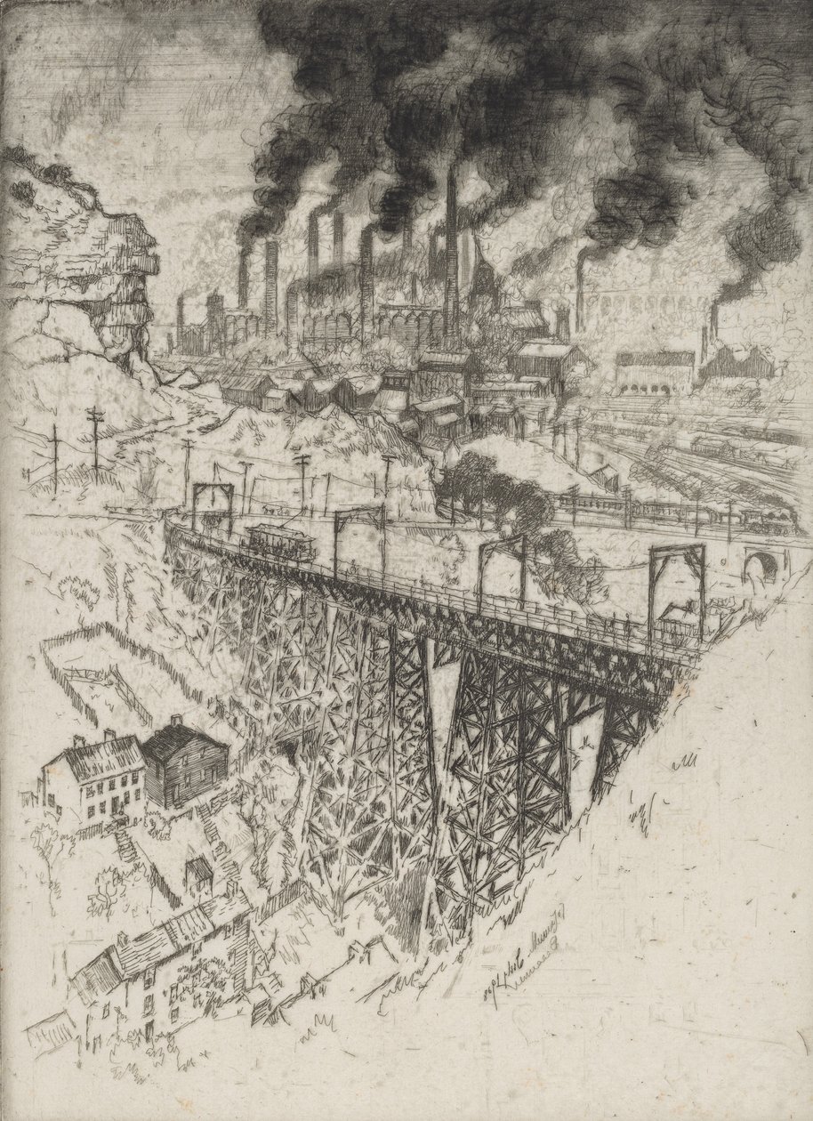 Edgar Thomson Works, Bessemer, 1909. tekijältä Joseph Pennell