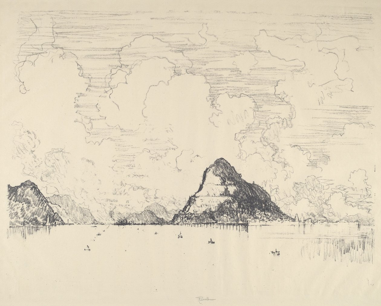 Sisäänkäynti kanavaan Tyyneltämereltä, 1912. tekijältä Joseph Pennell