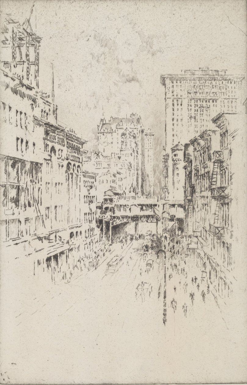 Neljäkymmentäsekkonen katu, 1904. tekijältä Joseph Pennell