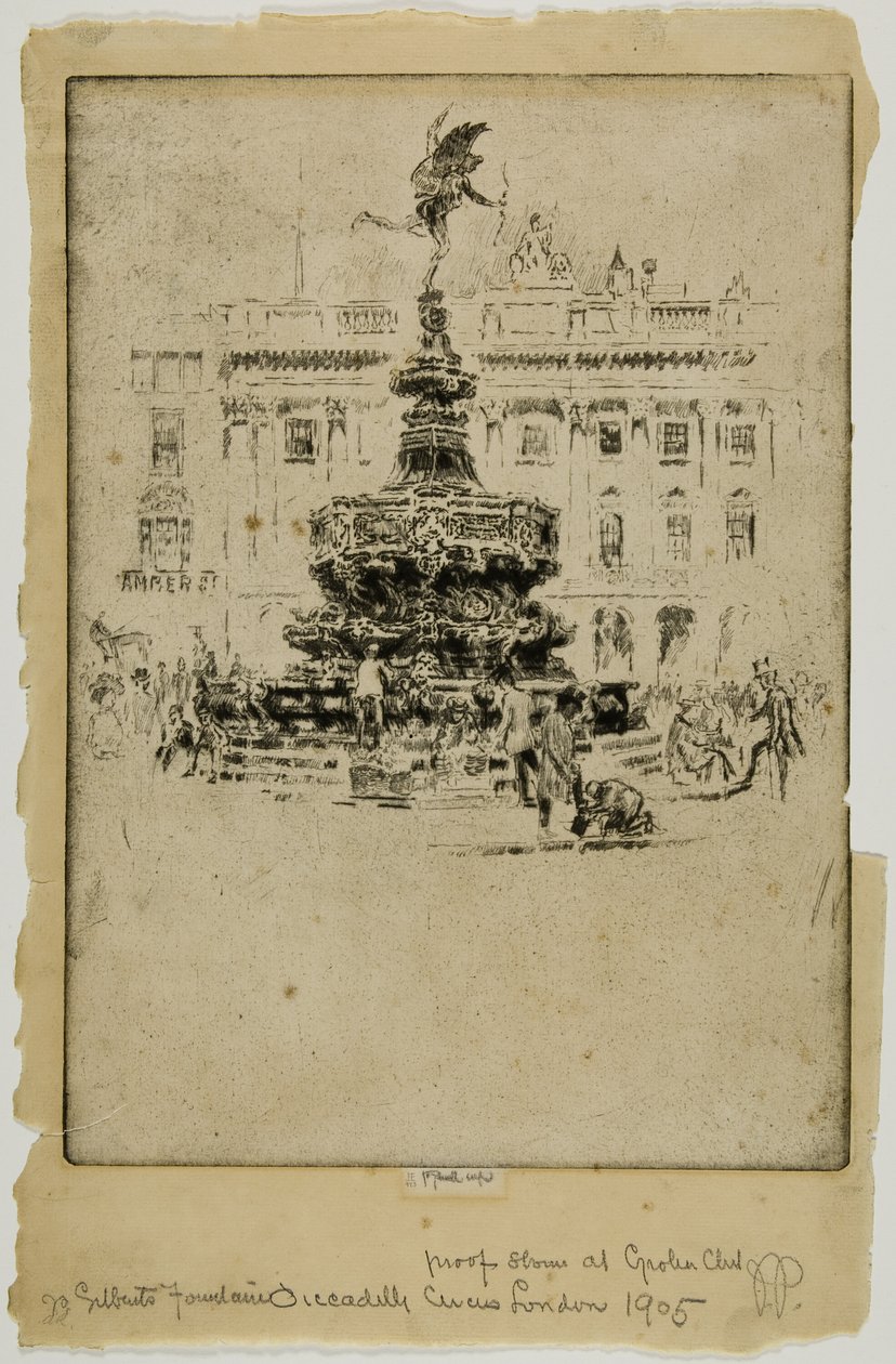 Gilbertin muistomerkki, Piccadilly Circus tekijältä Joseph Pennell