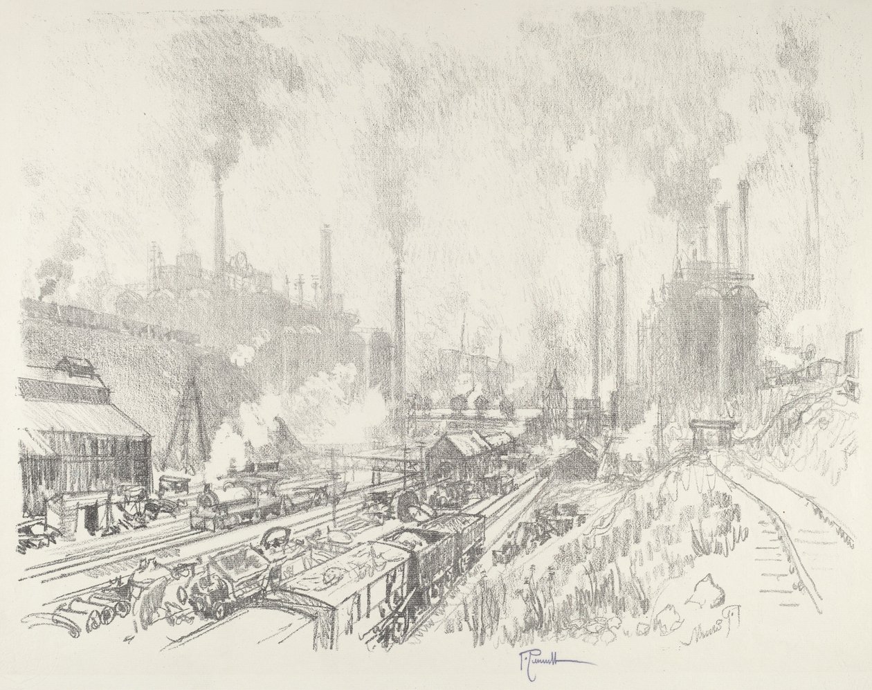 Raudan ja teräksen maassa, 1916. tekijältä Joseph Pennell