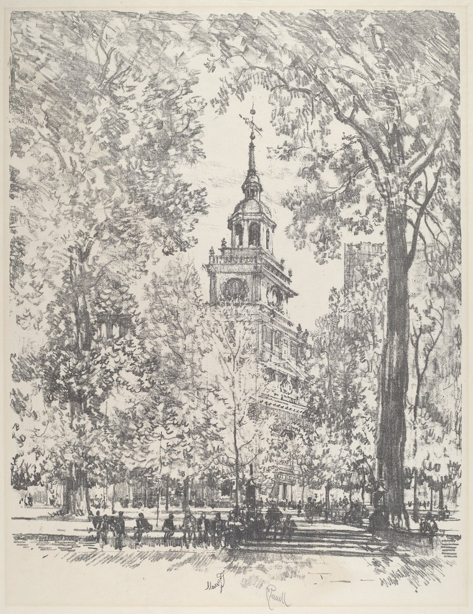 Independence Square ja State House tekijältä Joseph Pennell
