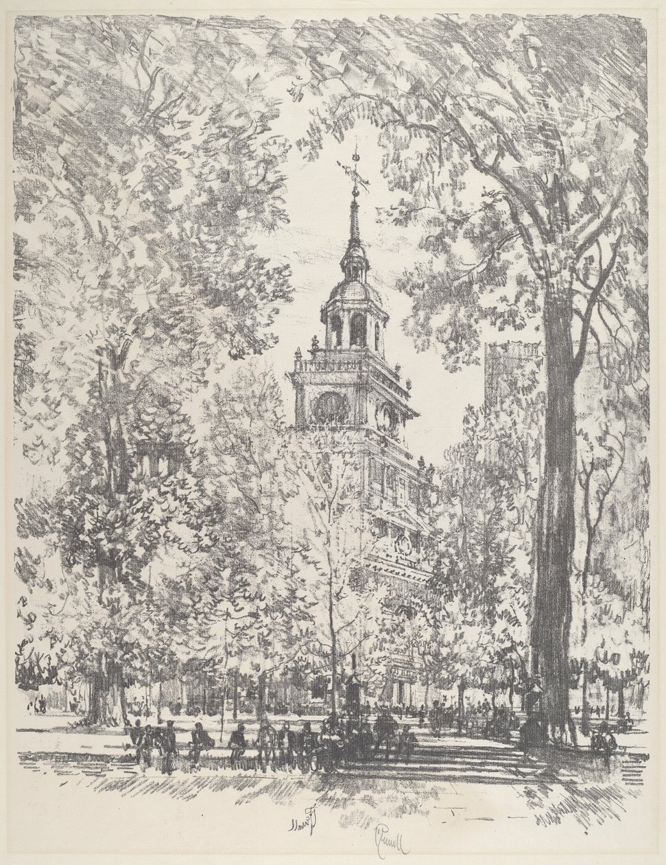 Itsenäisyysaukio ja Valtiotalo, 1912. tekijältä Joseph Pennell