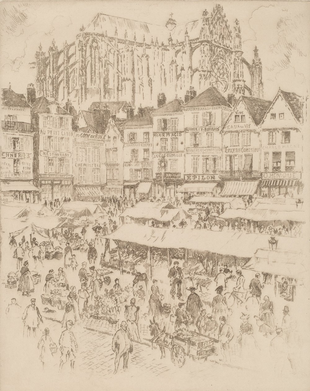 Paikka, Beauvais, 1907. tekijältä Joseph Pennell