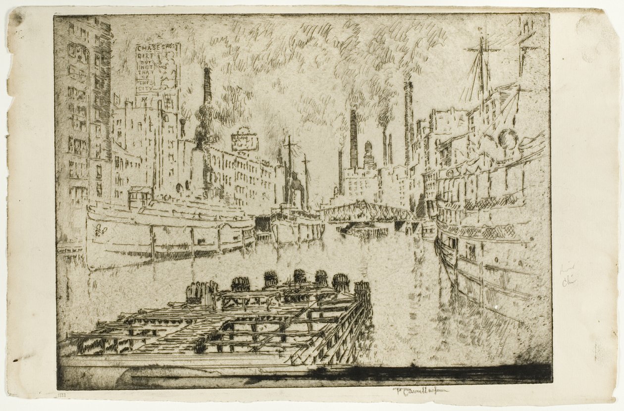 Lake Steamers, Chicago tekijältä Joseph Pennell