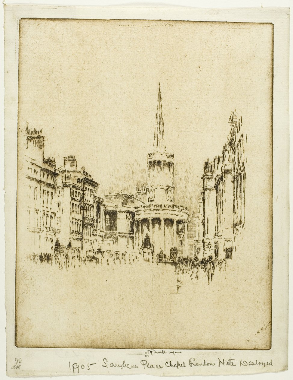 Langham Place Chapel tekijältä Joseph Pennell