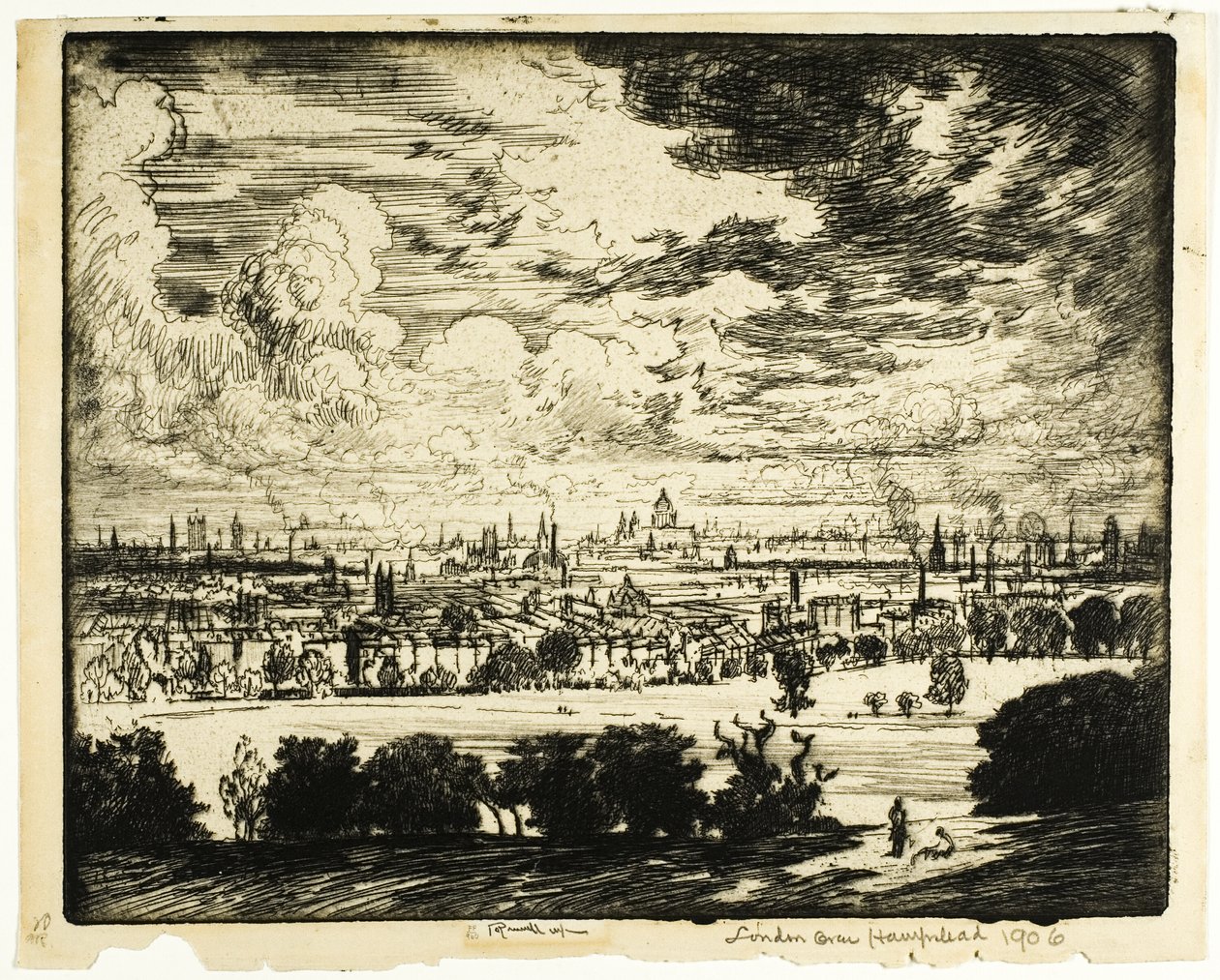 Lontoo Hampsteadin yli tekijältä Joseph Pennell