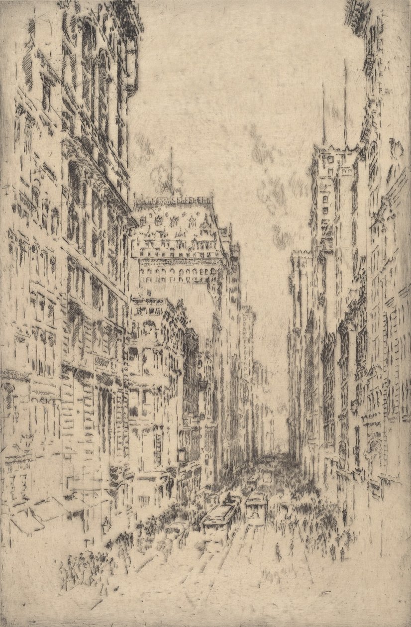 Lower Broadway, 1904. tekijältä Joseph Pennell