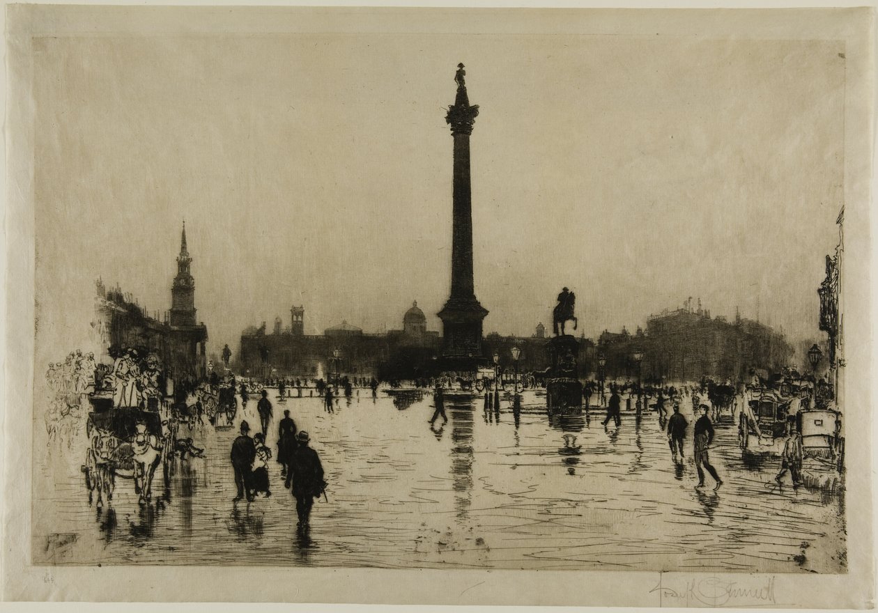 Nelson-monumentti, Trafalgar Square, Lontoo tekijältä Joseph Pennell