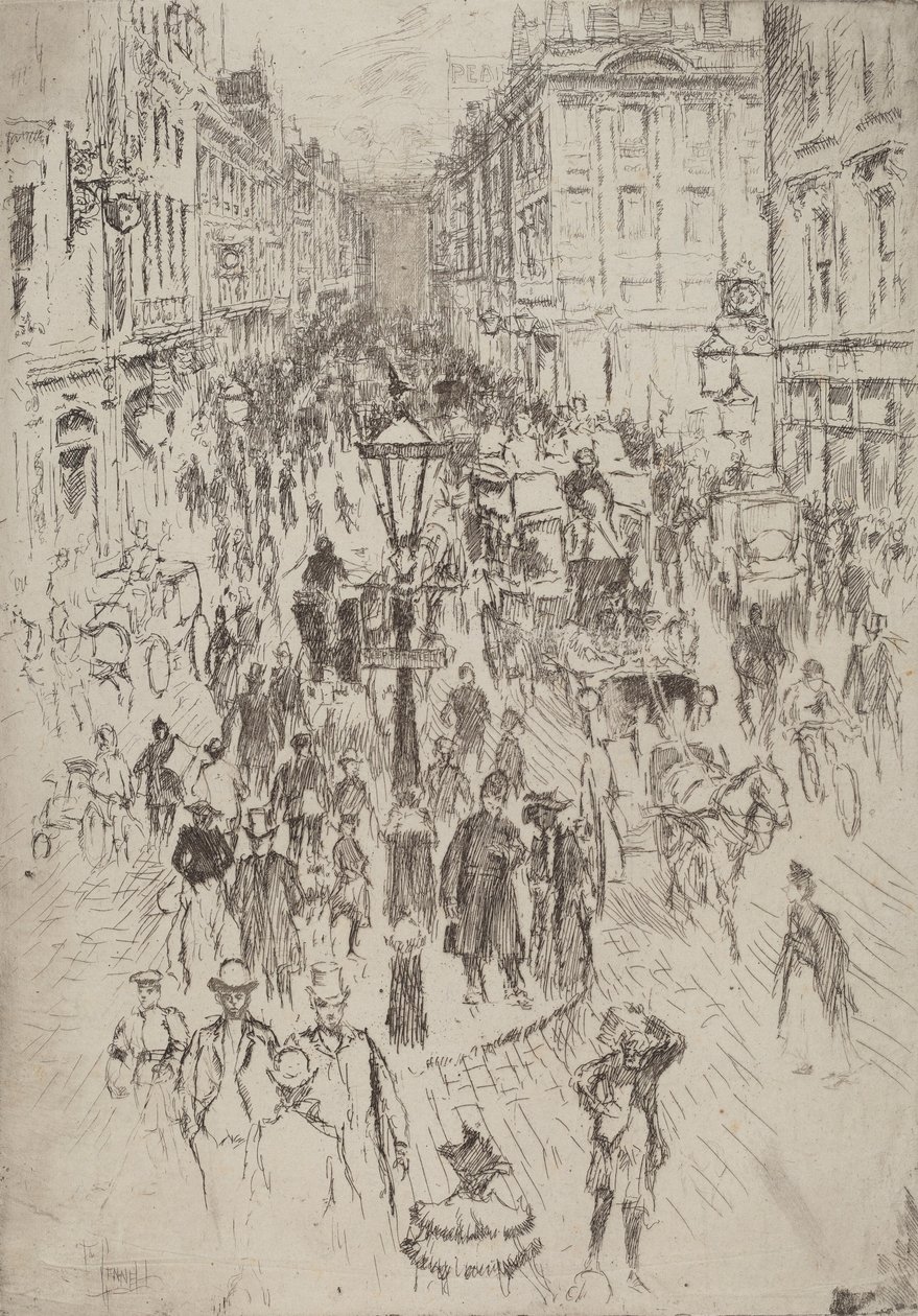 New Oxford Street, Lontoo, 1893. tekijältä Joseph Pennell