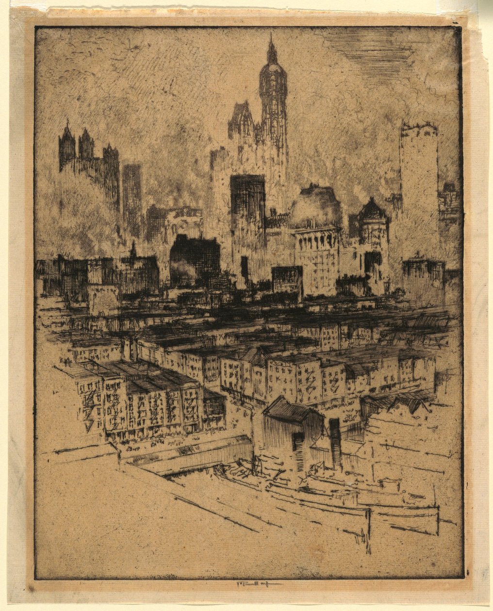 New York Brooklyn Bridgestä tekijältä Joseph Pennell