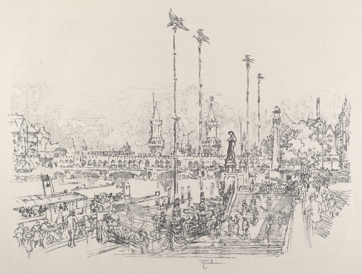Oberbaumin silta, Berliini tekijältä Joseph Pennell