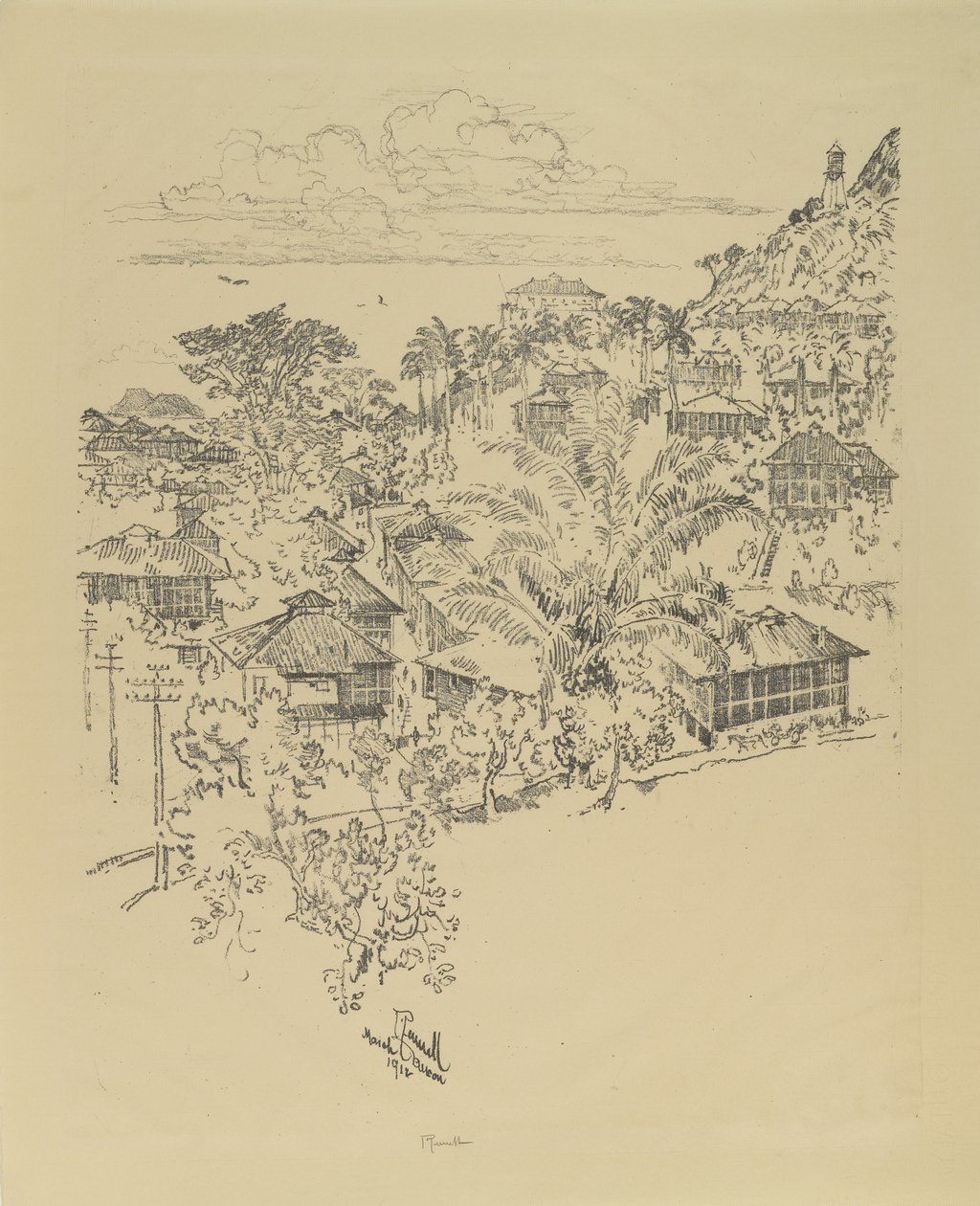 Virallinen Ancon. Hallintorakennukset, 1912 tekijältä Joseph Pennell