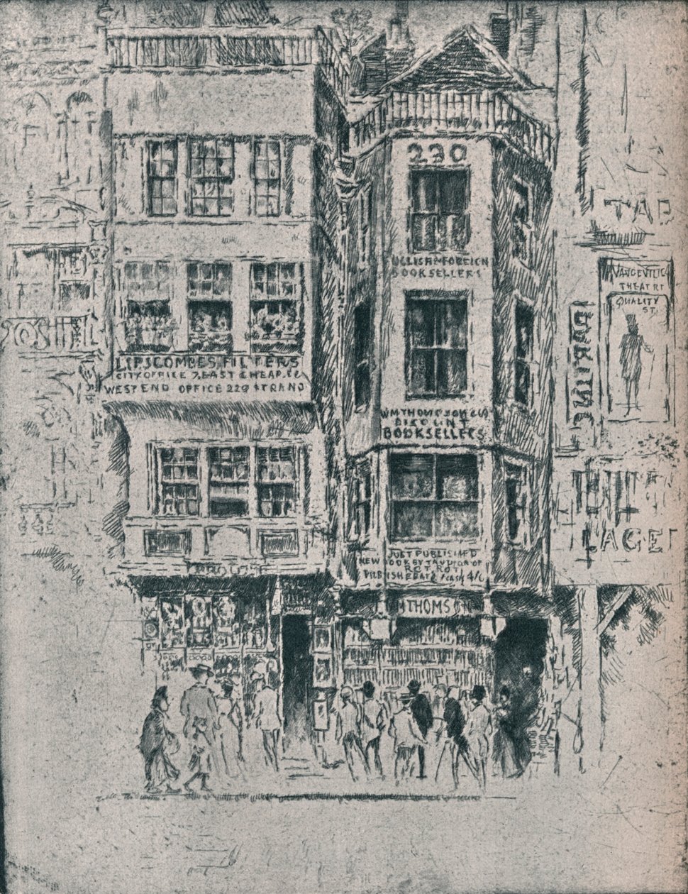 Old Strand Shops, c1900, 1906-7 tekijältä Joseph Pennell