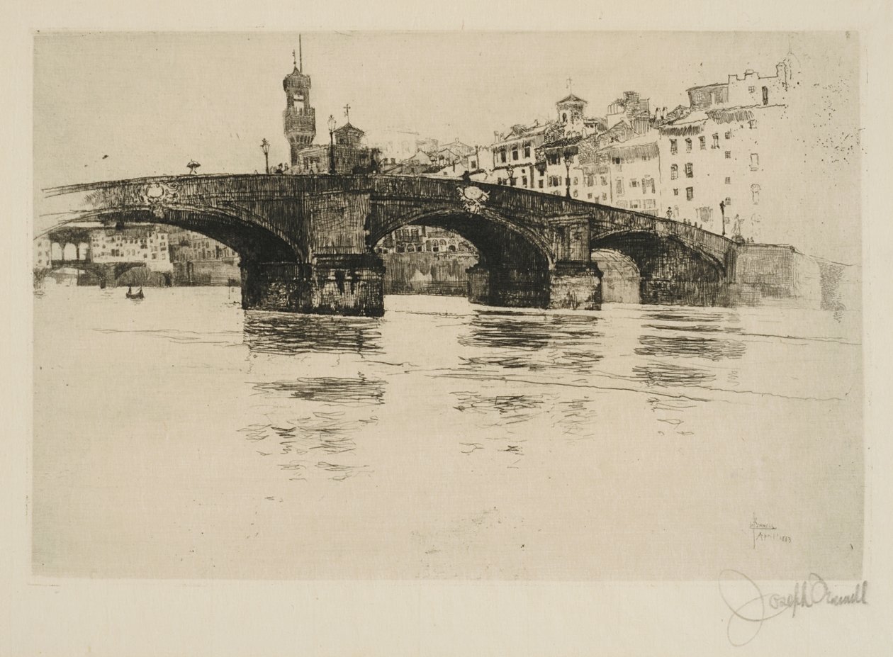 Ponte Santa Trinita, Firenze tekijältä Joseph Pennell
