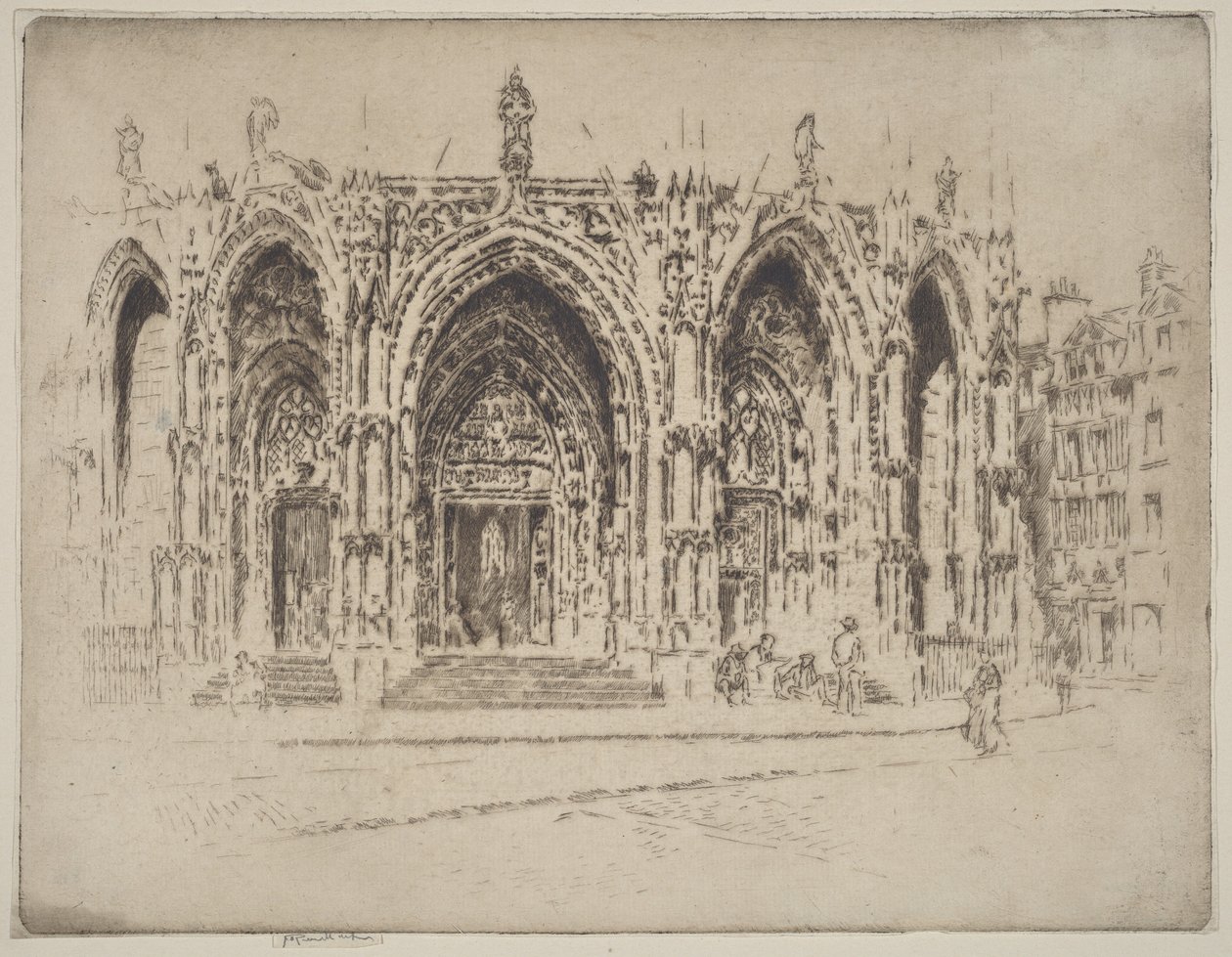Saint-Macloun kirkon kuisti, Rouen tekijältä Joseph Pennell