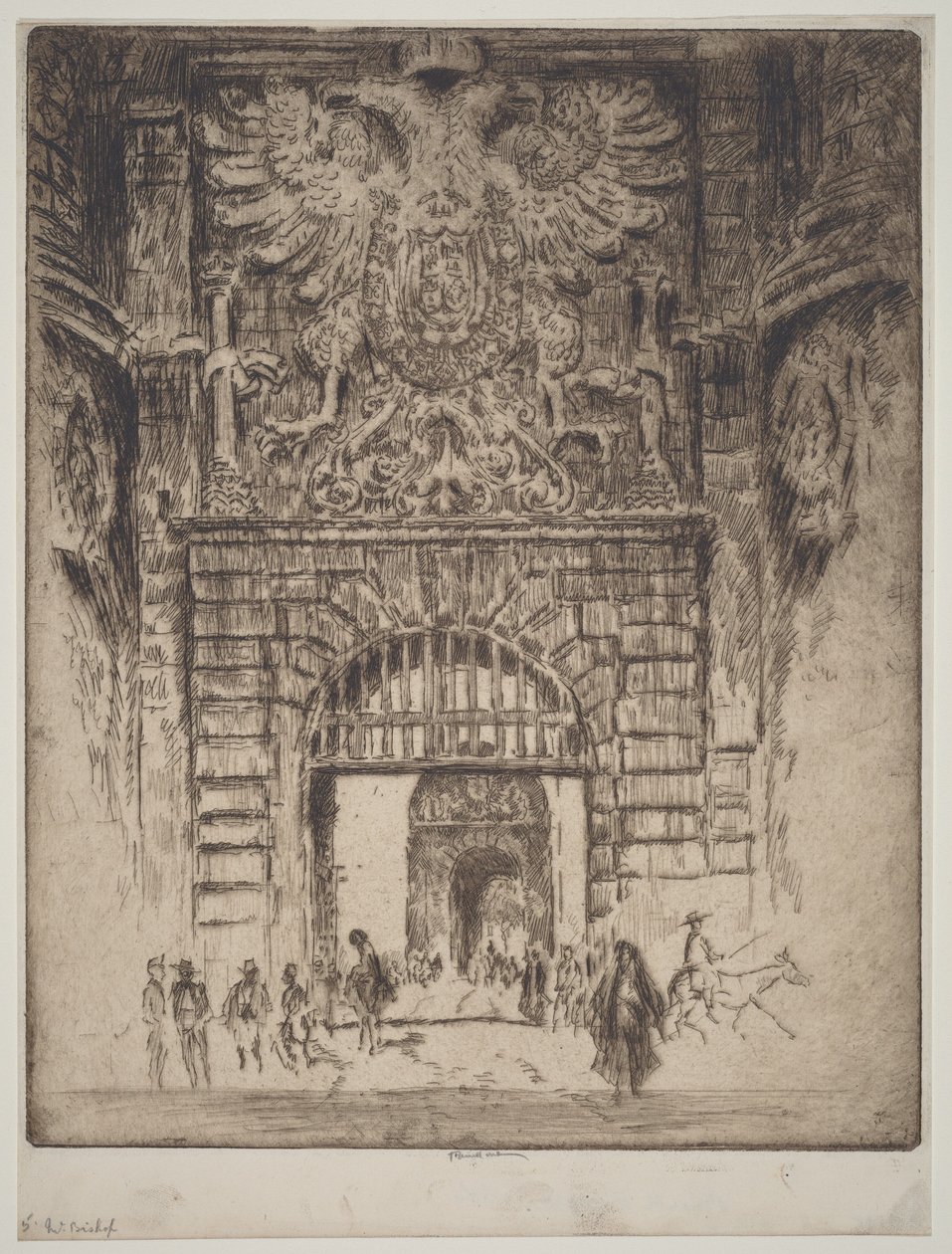 Puerta de Bisagra, Madridin portti, Toledo tekijältä Joseph Pennell