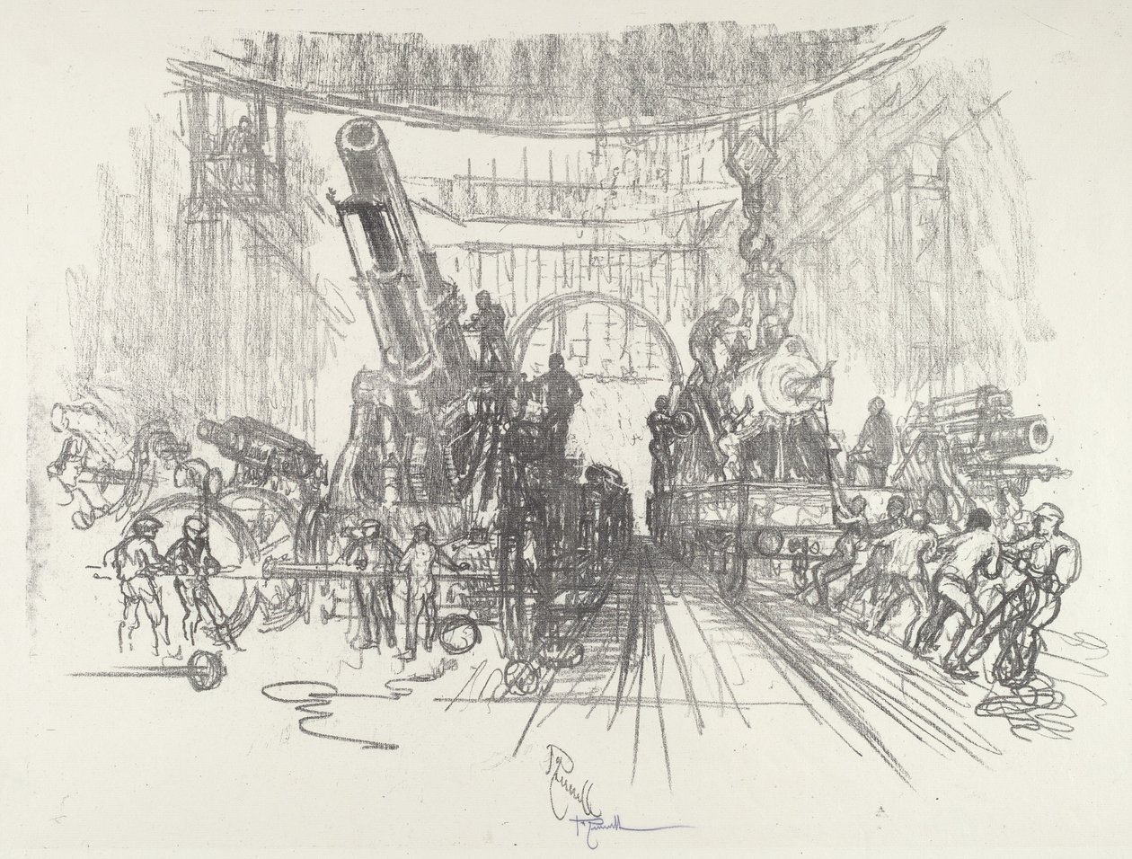 Valmiina sotaan, 1916. tekijältä Joseph Pennell