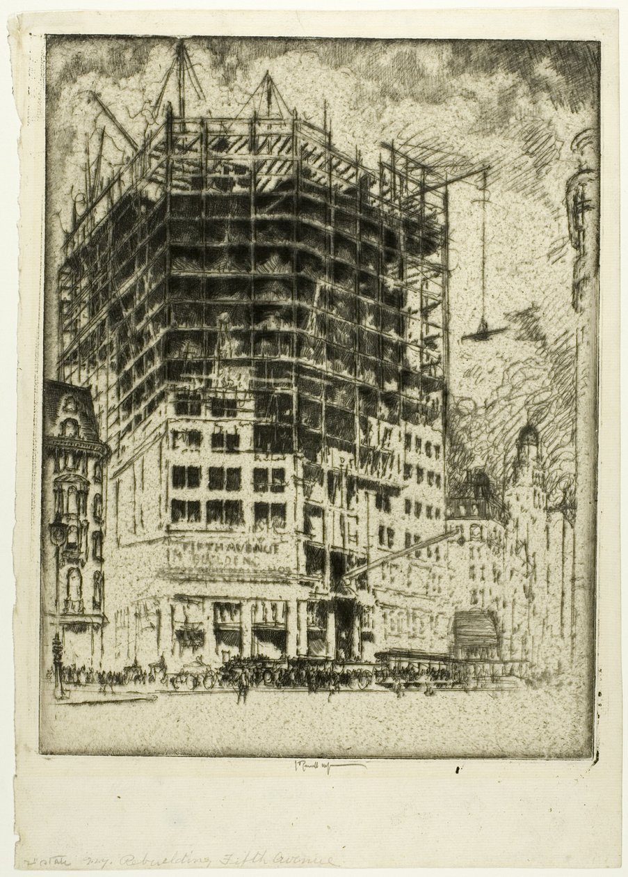Fifth Avenuen uudelleenrakentaminen tekijältä Joseph Pennell