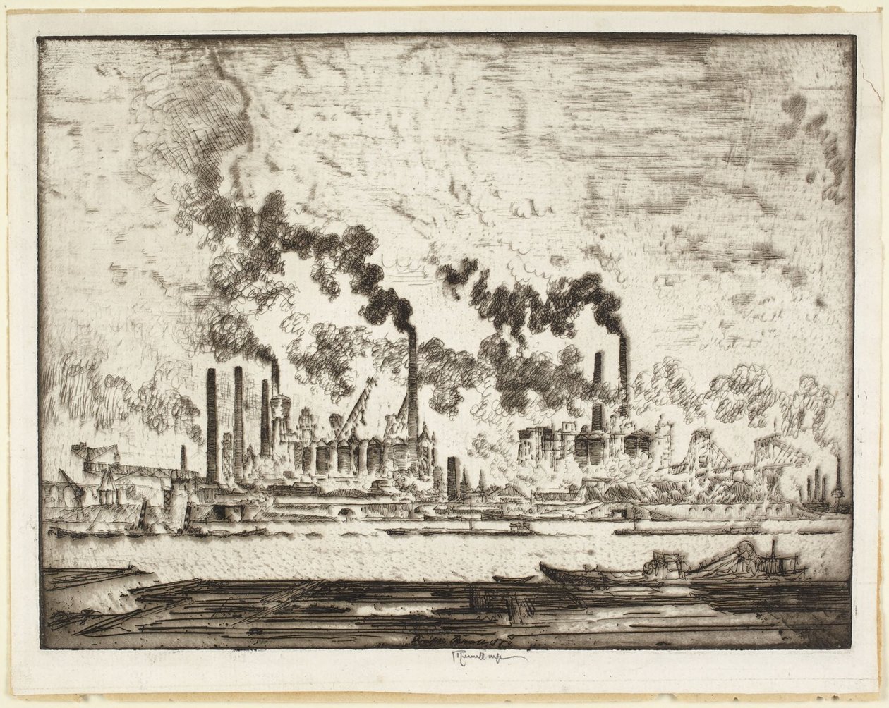 Reinin linnat, Duisburg tekijältä Joseph Pennell