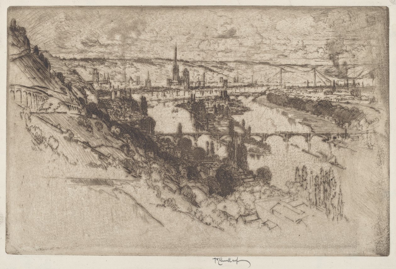 Rouen, Bon Secoursista tekijältä Joseph Pennell
