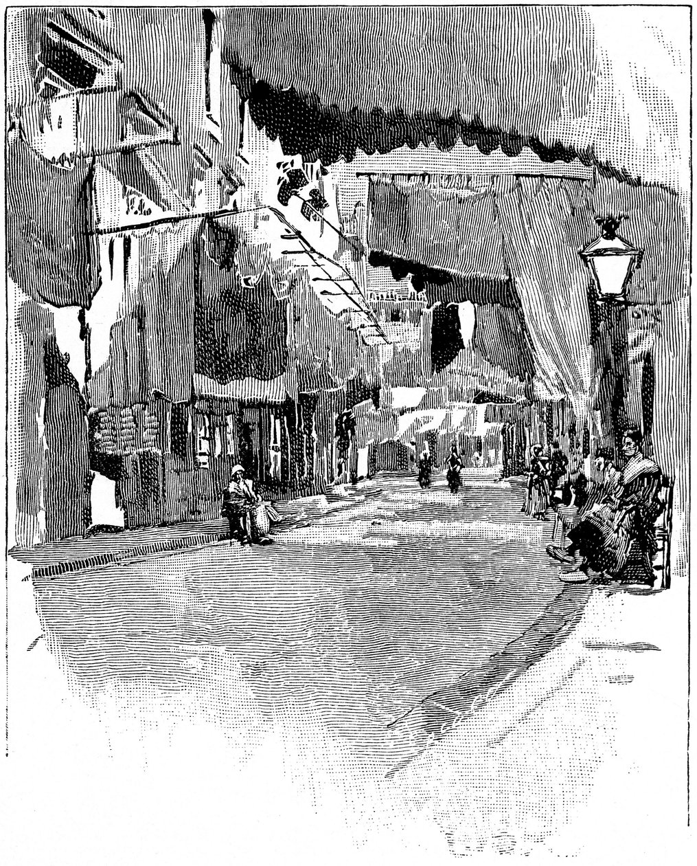 Rue de Beaucaire. Joseph Pennellin kaiverrus 1888 tekijältä Joseph Pennell