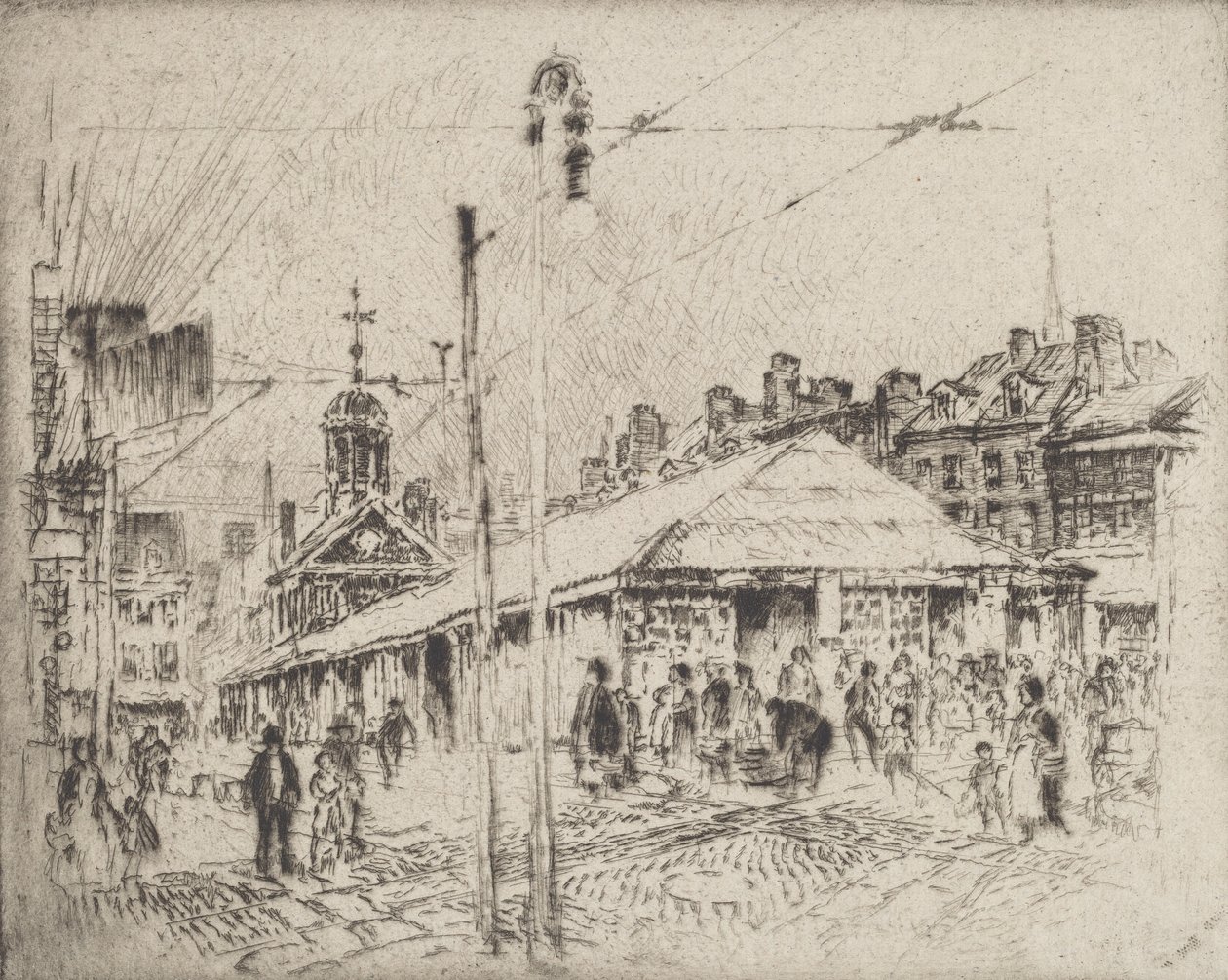 Second Street Market, Philadelphia, 1920. tekijältä Joseph Pennell