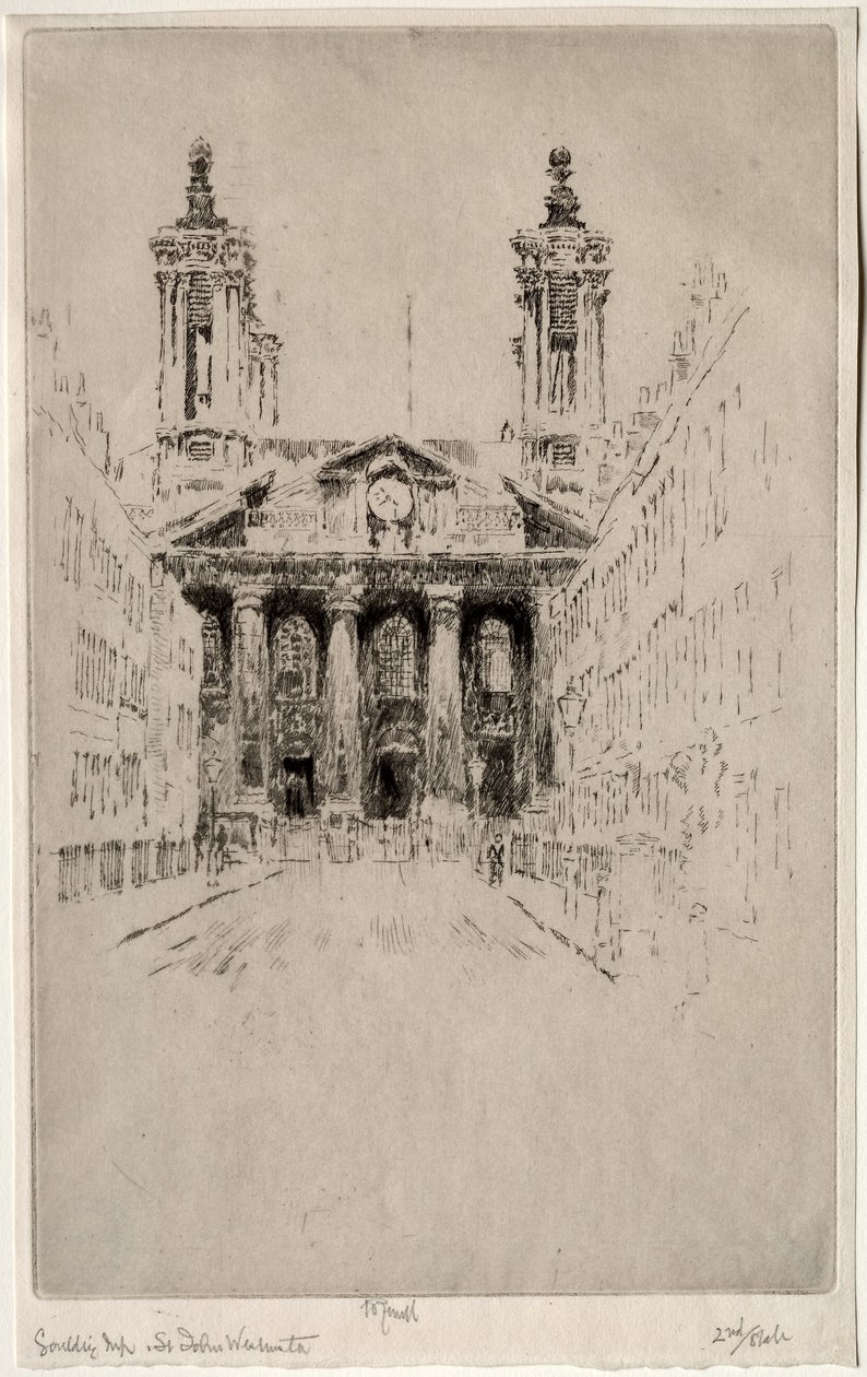 St. Johns, Westminster, 1895. tekijältä Joseph Pennell