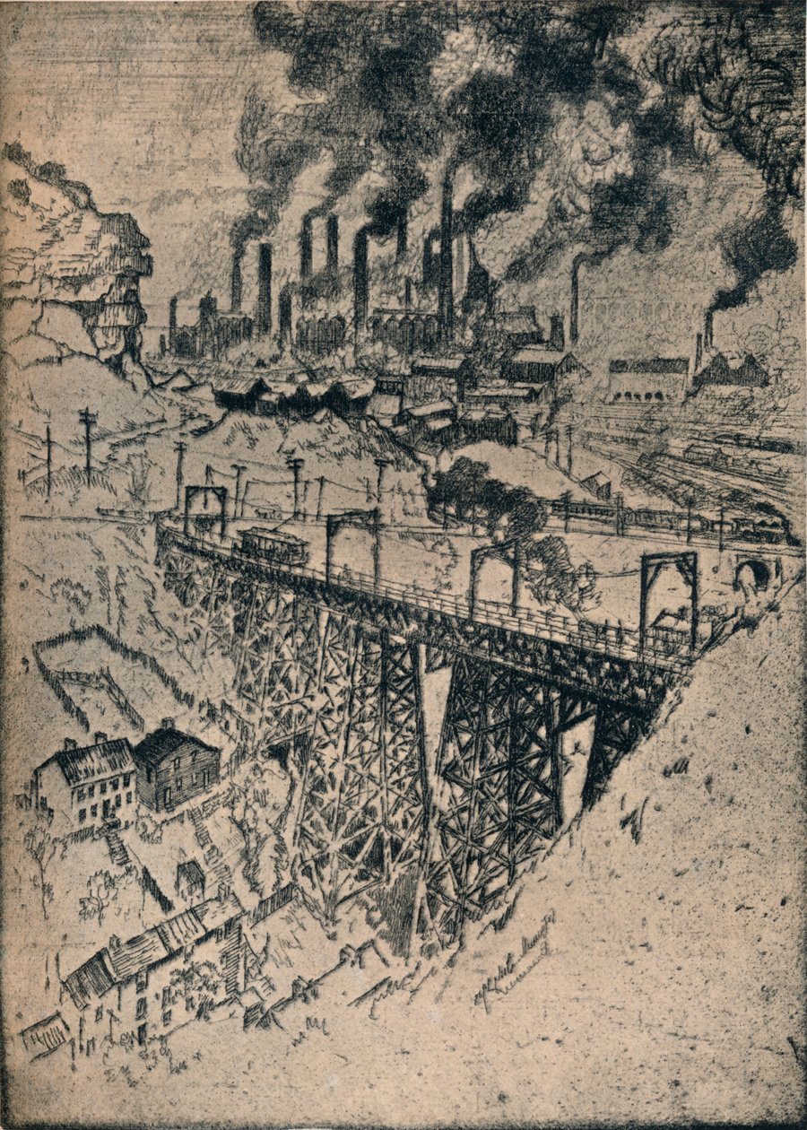 Steel-Edgar Thomson Works, 1909 tekijältä Joseph Pennell