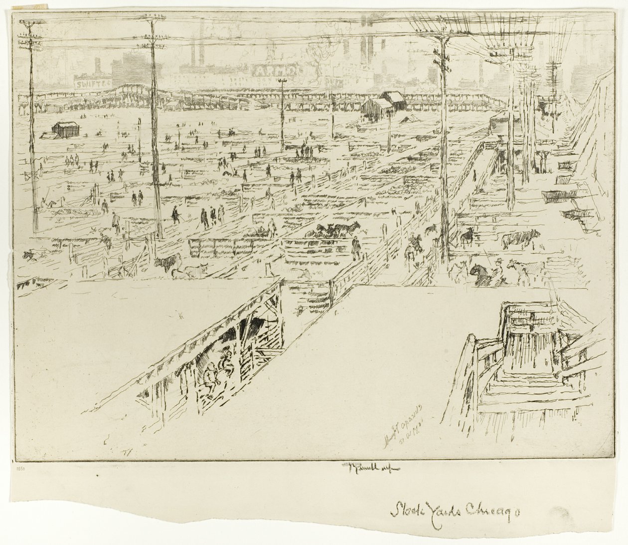Stock Yards, Chicago tekijältä Joseph Pennell