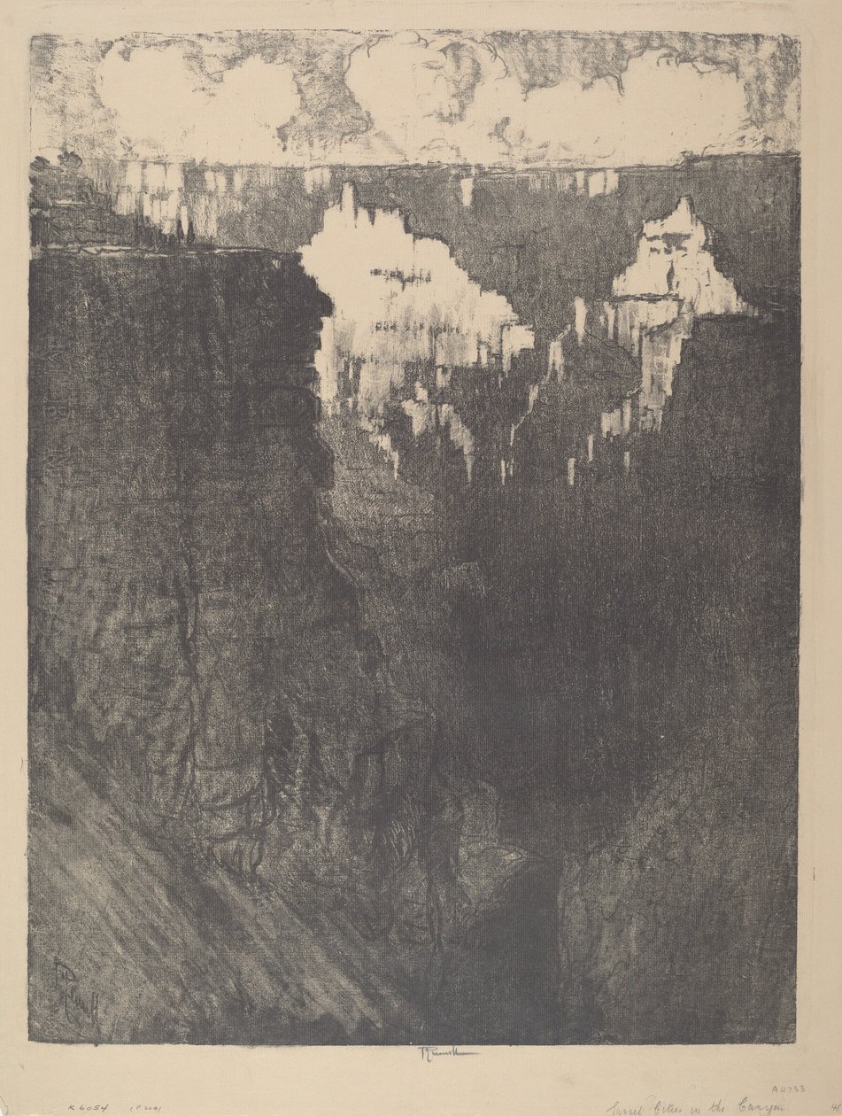 Auringonlaskun kaupungit kanjonissa tekijältä Joseph Pennell