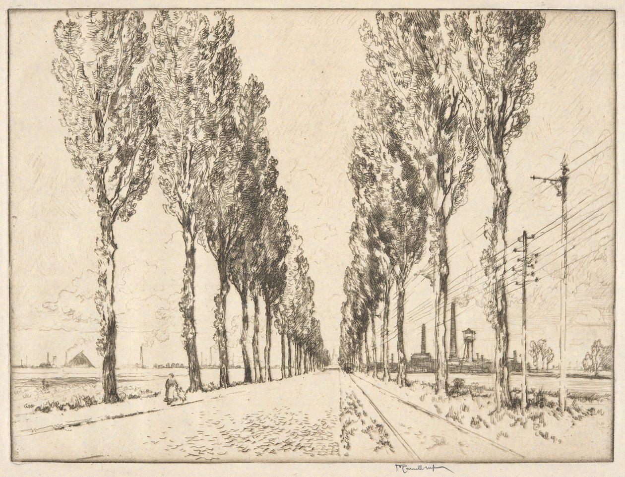 Avenue lähellä Valenciennesia tekijältä Joseph Pennell