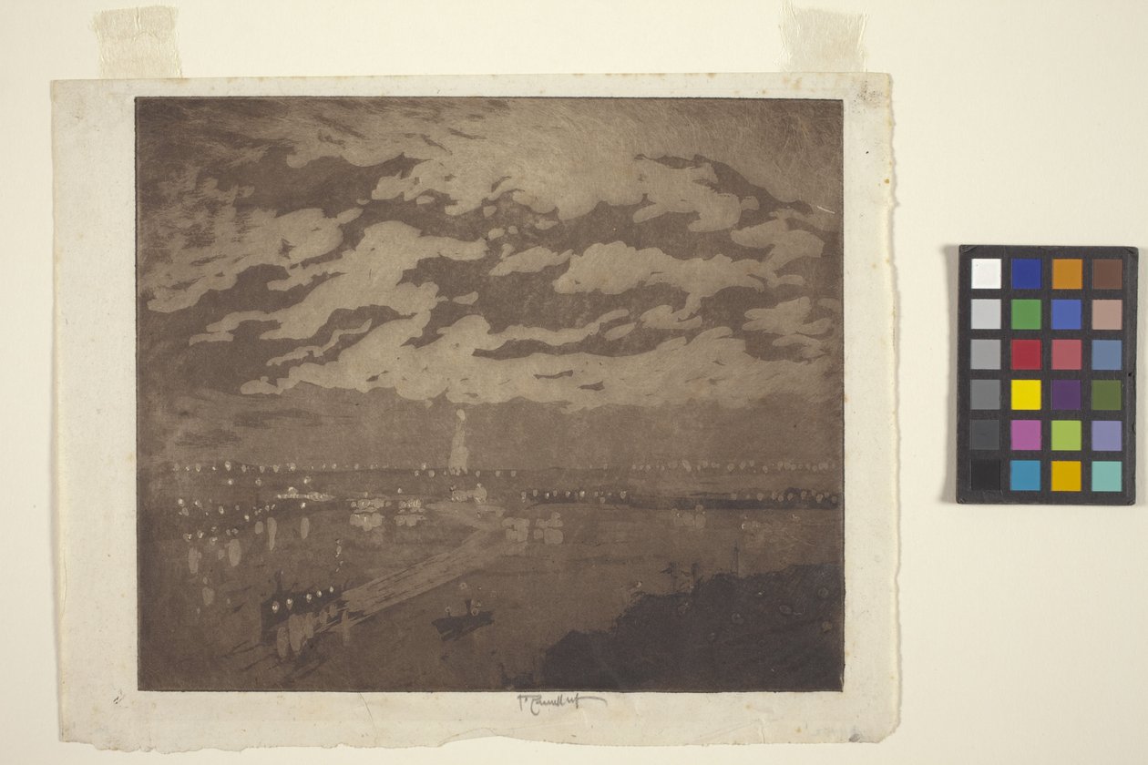 The Bay, New York (akvatinta) tekijältä Joseph Pennell