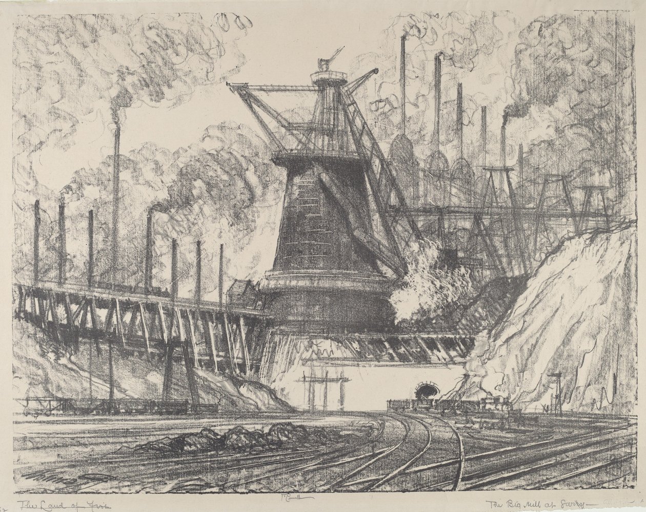 Suuri terästehdas, Gary, Indiana tekijältä Joseph Pennell