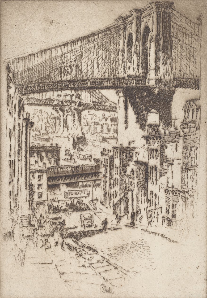 The Bridges, Brooklyn, 1921. tekijältä Joseph Pennell