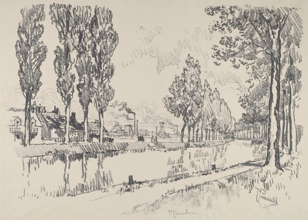 Blanzyn kanava, Ranska, 1911. tekijältä Joseph Pennell