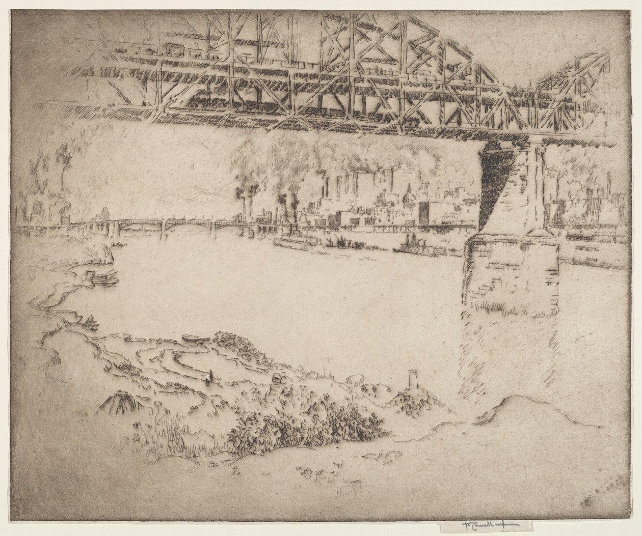 City Bridge, St. Louis tekijältä Joseph Pennell