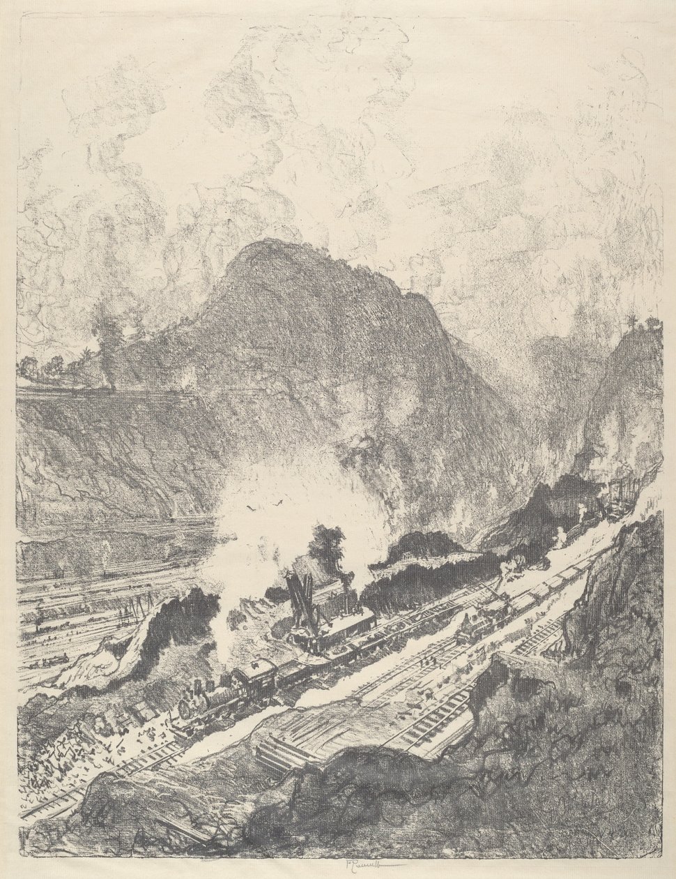 Culebra-leikkaus, 1912. tekijältä Joseph Pennell
