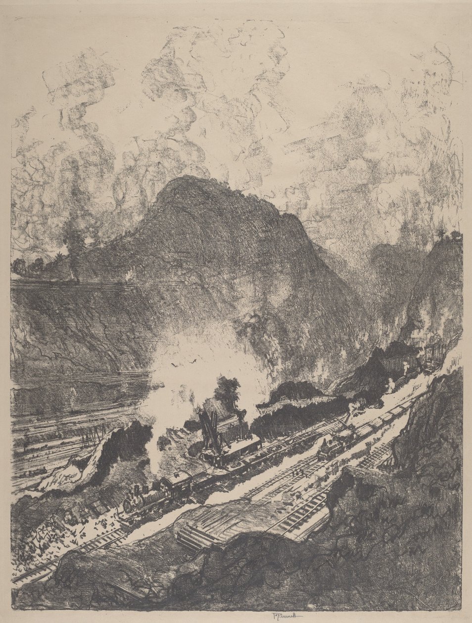 Culebra-leikkaus, 1912. tekijältä Joseph Pennell