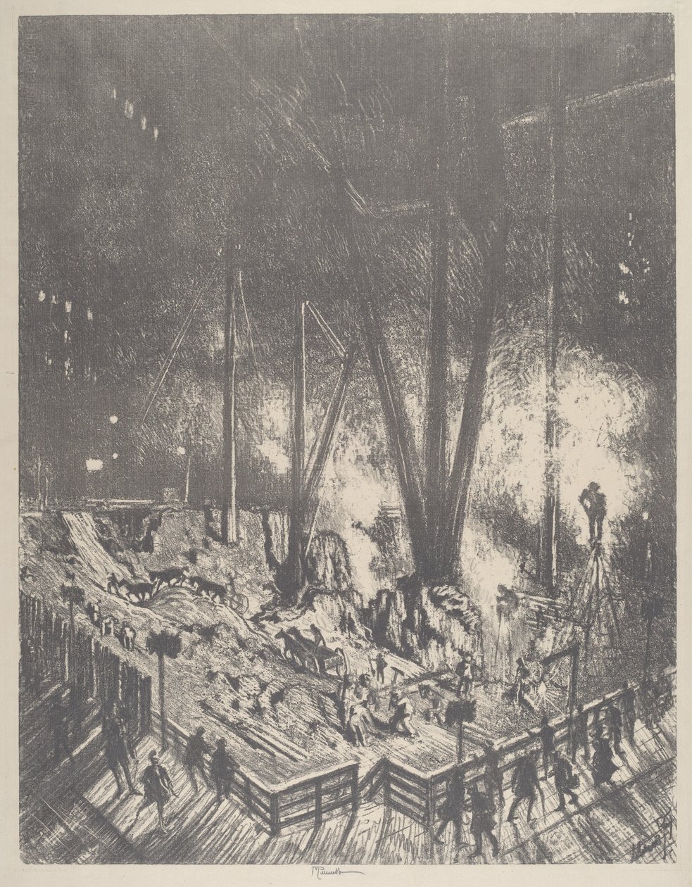 Perusteet, Pilvenpiirtäjän rakentaminen, 1910. tekijältä Joseph Pennell
