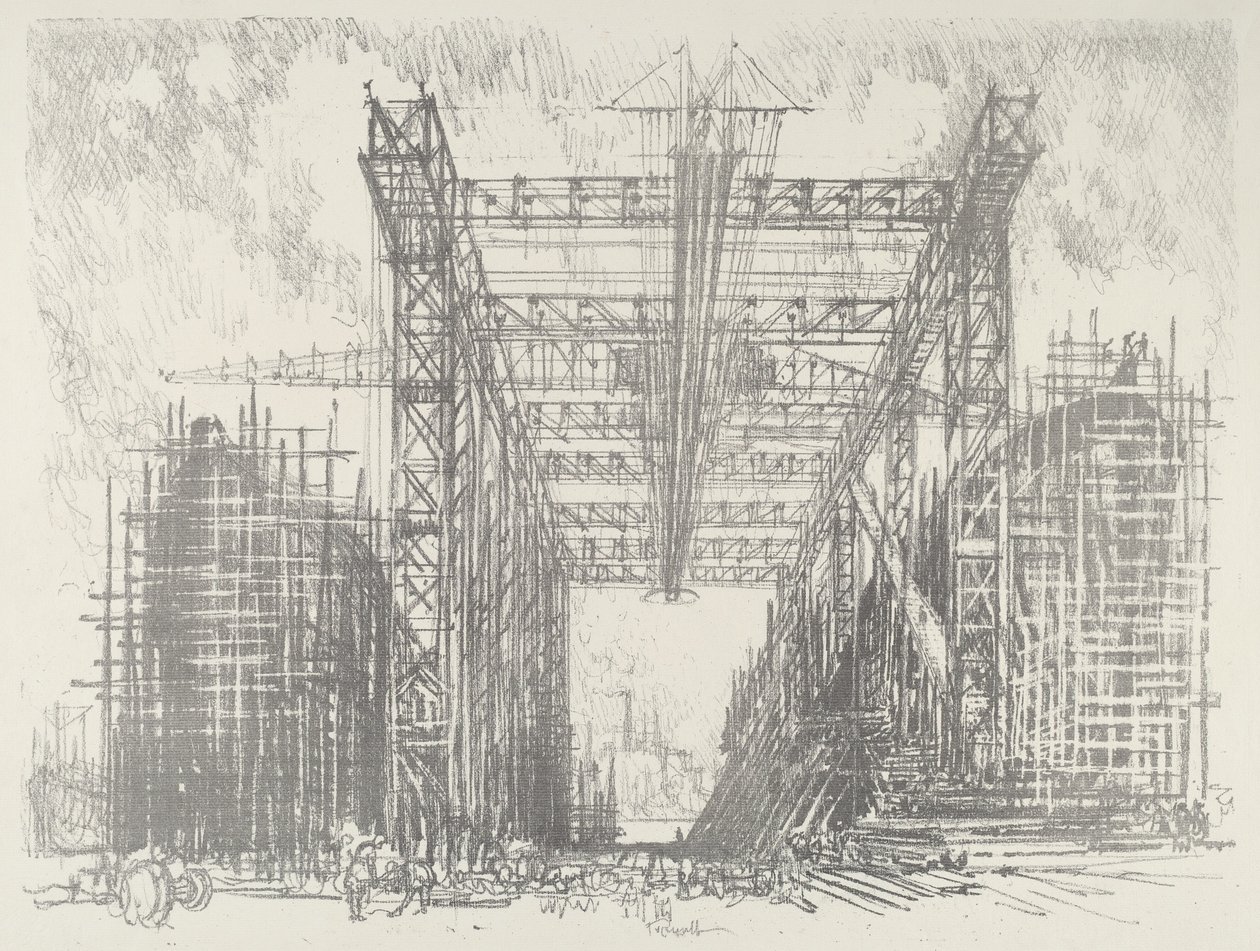 The Gantry, 1916. tekijältä Joseph Pennell