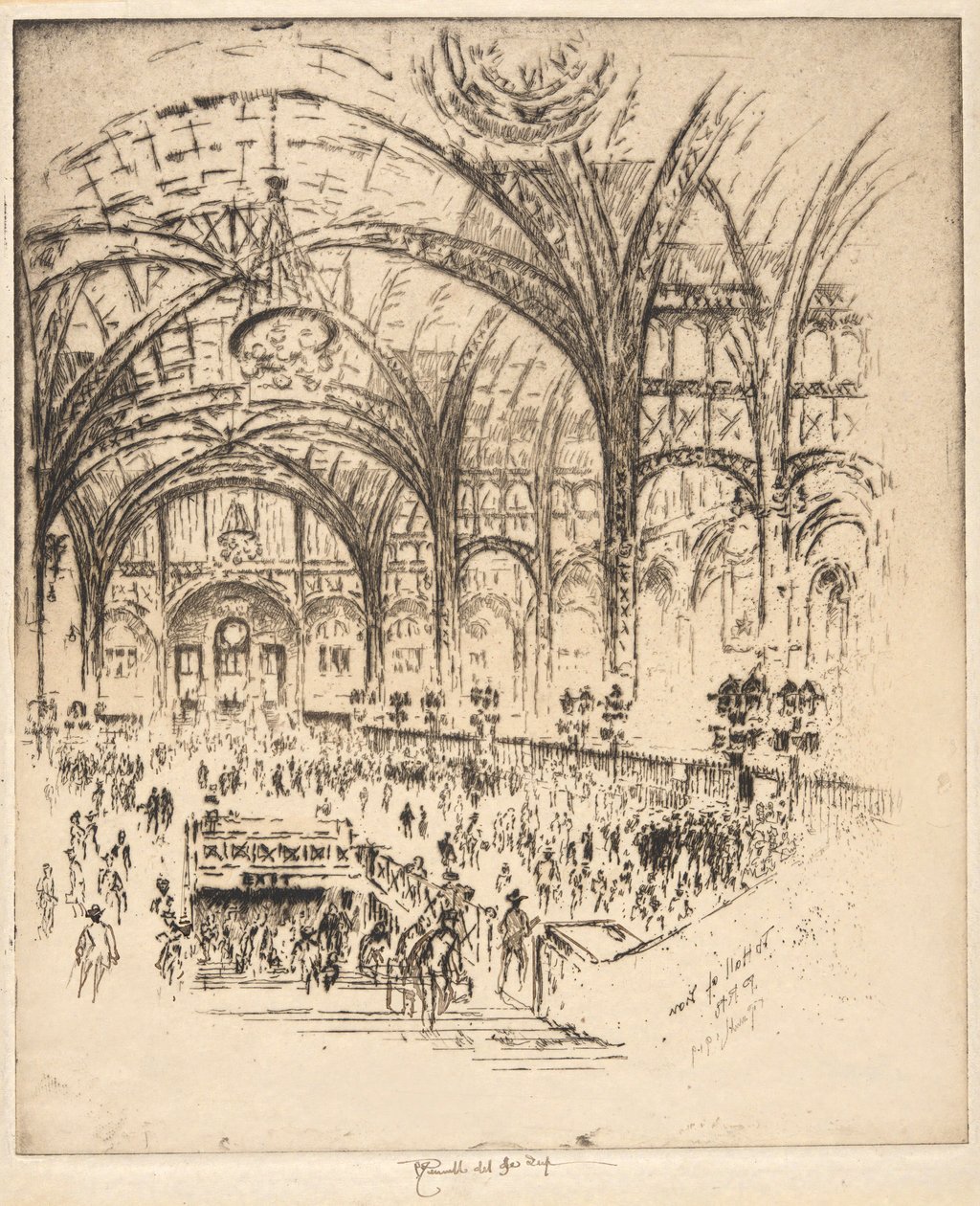 Hall of Iron, Pennsylvania Station, New York tekijältä Joseph Pennell