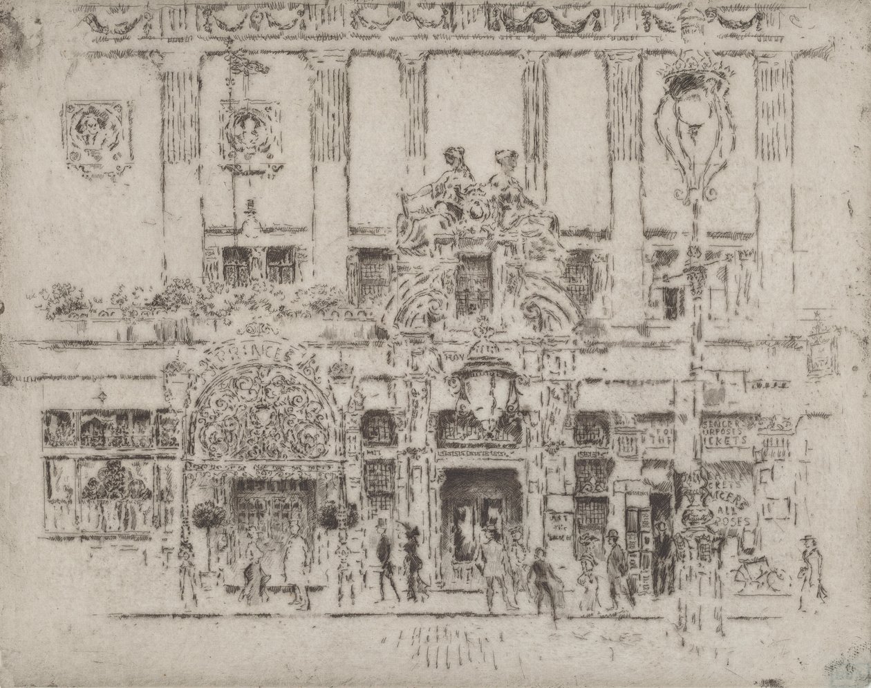 Instituutti, Piccadilly, 1906. tekijältä Joseph Pennell